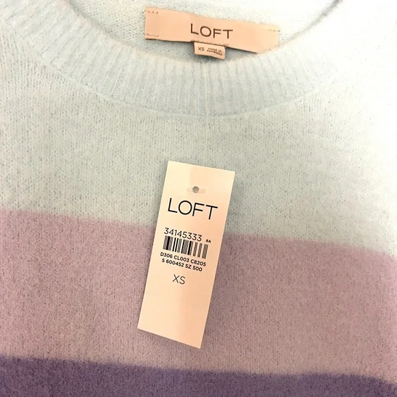 NEW Loft Striped Soft Sweater Size Small New With Tags NWT - Picture 5 of 7